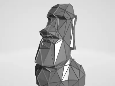 Moai bust WIREFRAME VORONOI WIREMESH MESH 3D print model