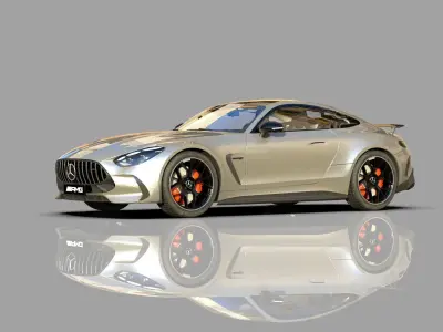 Mercedes Benz AMG GT 2024 HQ interior 3D model