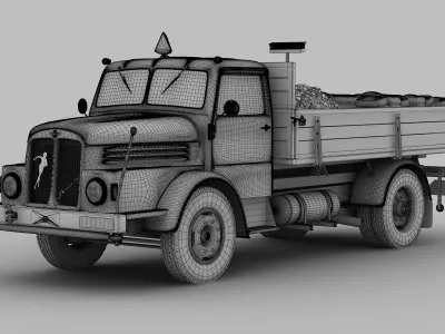 IFA S4000-1 Flatbed Truck Coal 3D model