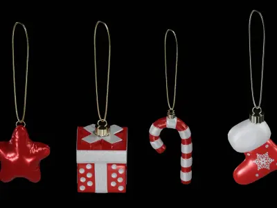 Christmas ornaments style6 7 8 9 3D model