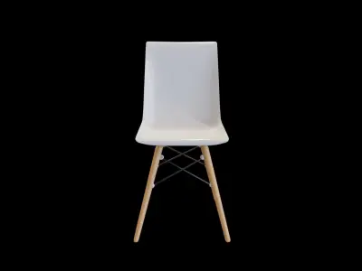Modern elegant Chair-white Low-poly 3D model