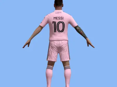 T-Pose Rigged Lionel Messi Miami 3D model