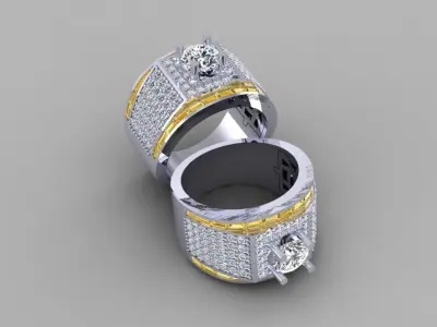 rings diamond men 3D print model purchase