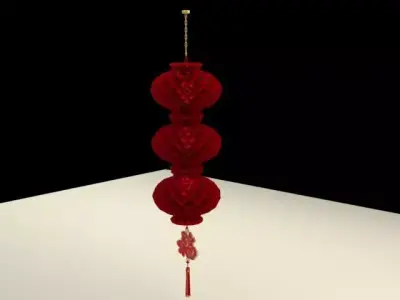 Chinese red tissue  honeycomb Lantern 3D model