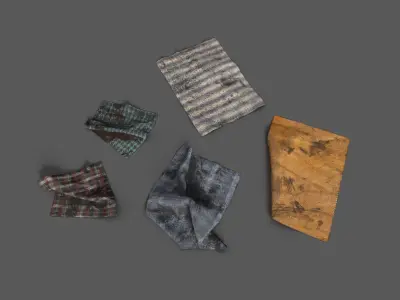 cleaning rag Low-poly 3D model