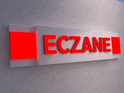 Eczane Tabela Turkish Apotheke Free low-poly 3D model