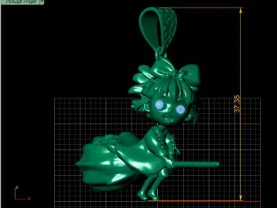WITCH GHOST PENDANT 3D PRINTABLE MODEL  3D print model