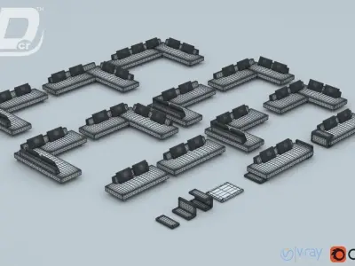 Kent Sofa Modular Set 3D model