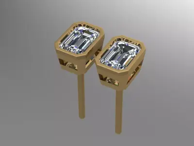 Diamond jewelry earring Classic E1 3D print model 3D print model 3D print model