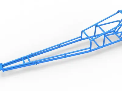Frame of old school Front engine dragster V3 Scale 1 to 25 3D print model