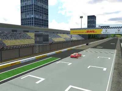 Race Track Props LowPoly Realistic  Low-poly 3D model