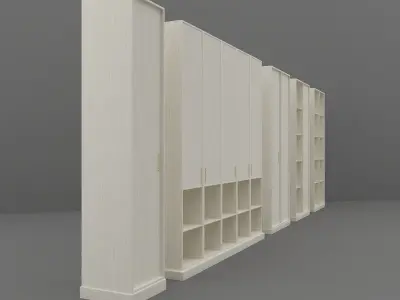 Cabinet Set wardrobe with shelves and drawers 3D model