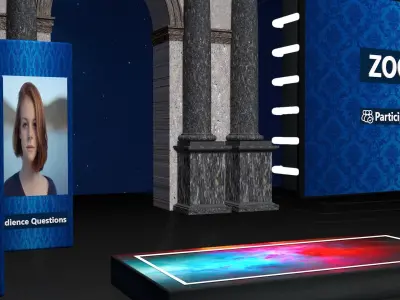 Virtual  Studio Chat Set Studio News zoom meeting 3D model 3D model