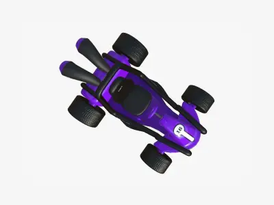 Cartoon Kart G04 Purple - Vehicle Racing Design Low-poly 3D model