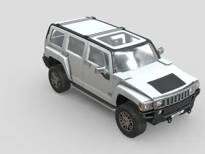 Hummer H3 2010 Low-poly 3D model
