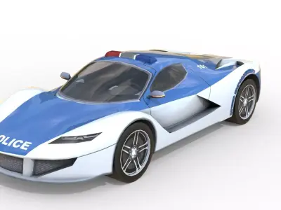 Ferrari Police Car Low-poly 3D model