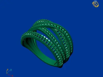 Women Stone Rings Diamond 3D print model shop