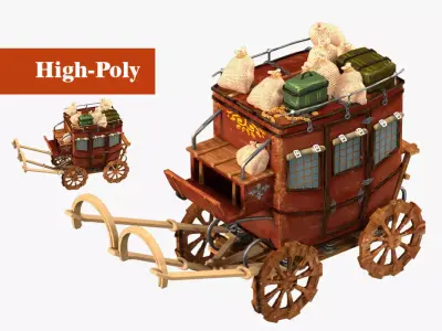 Diligence Wells Fargo coach high-poly 3D model