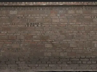 Red Brick Wall 006 3D model