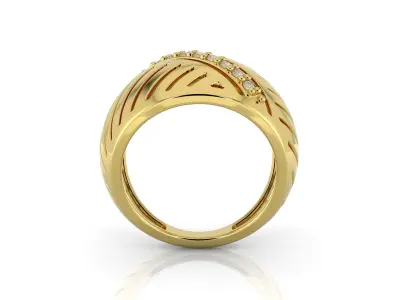 D-1829 gold ring with diamonds 3D print model