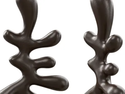 Abstract wood sculpture 3D model