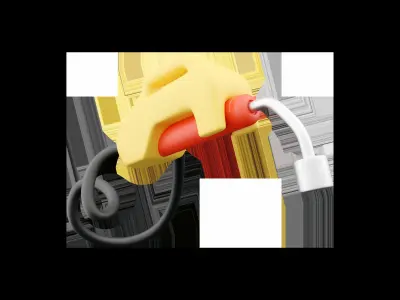 3d  gas station  cartoon icon 3D model