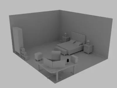 BEDROOM ACCESSORIES Free low-poly 3D model
