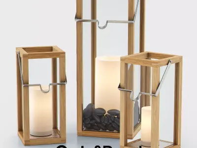 CROSBY Lanterns with Pillar Candles 3D model