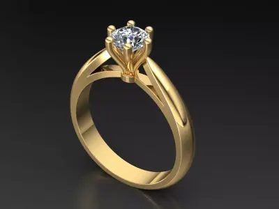 Ring M15 The luxury female ring with gem wedding 3D print model