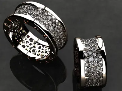 BULGARI B Zero 1 Rings With Gems - 2 Sizes BVLGARI  3D print model