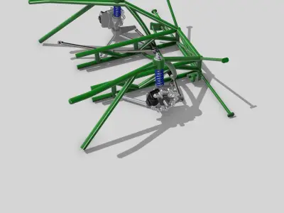 1967 STANG PROMOD TUBULAR CHASSIS SUSPENSION BRAKES STEERING 3D print model