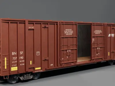 Railway BNSF Box Car 3D model