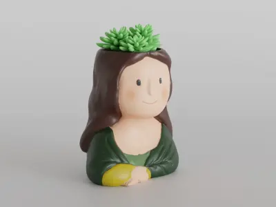 Monalisa Inspired Succulent Planter 3D print model