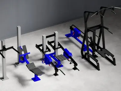 Outdoor exercise equipment 02 3D model