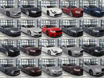 BLENDER EEVEE Brandless 20 car collection volume 5 3D Model Pack