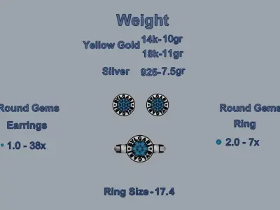 Bvlgari Ring and Earrings 3D print model