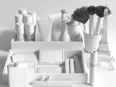 Set of luxury cosmetics 3D model