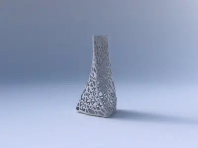 Vase twist tilted triangle with dense organic lattice 3D print model