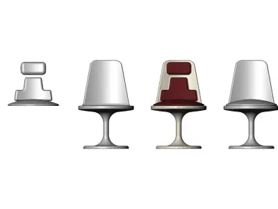 Miniature round plastic chair mockup prop  3D print model