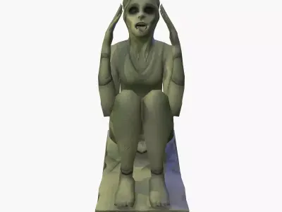Screaming statue Free low-poly 3D model