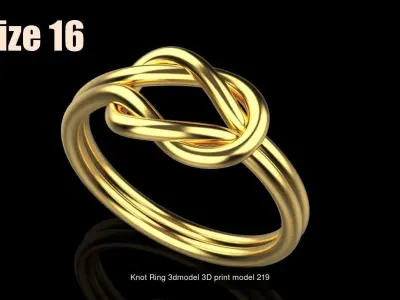 Knot Ring 3dmodel  size16-19 3D Model Pack