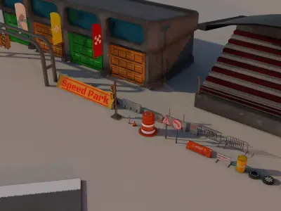 Race Track Package Low-poly 3D model