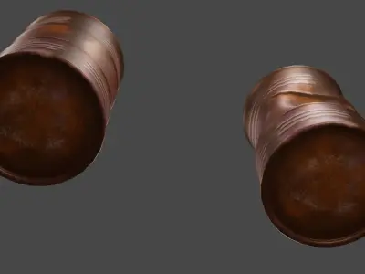 Rusty Used Oil Drums 3D Low-poly 3D model
