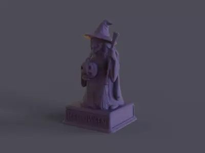 Halloween Witch Trophy 3D print model