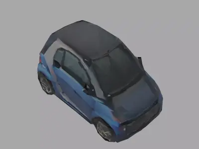 Electric car debree apocalypse textured for your Game Dev Low-poly 3D model