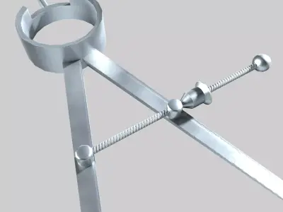 Straight Spring Caliper Low-poly 3D model