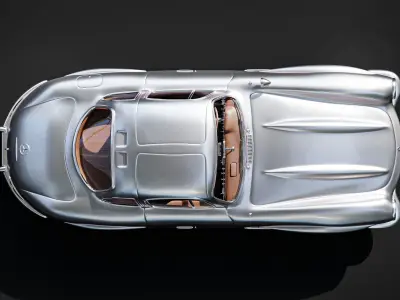 Mercedes SL300 Gullwing - Chrome - Classic Icon 3D model