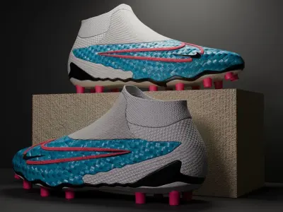 Nike boots blue 3D model