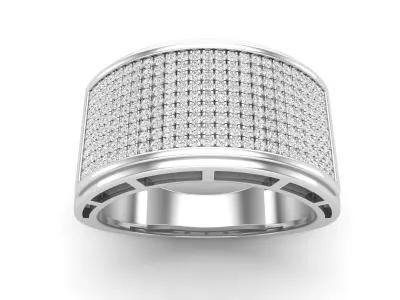 AV 649 Diamond Men Flashy Micropave Hip Hop Ring 3D print model