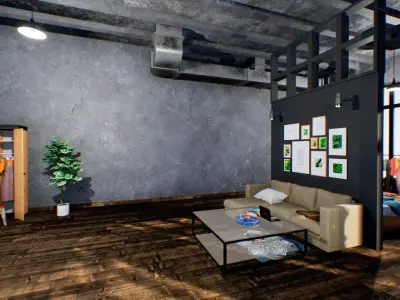 Modern interior - loft 3D model